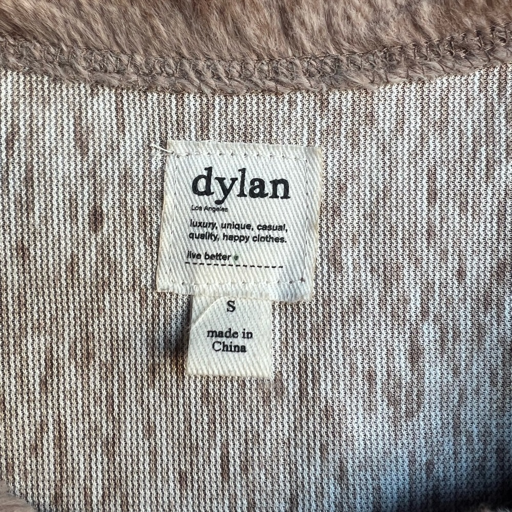 Dylan Tan Chevron stripe vintage drop shoulder pullover size S (faux fur) - Picture 2 of 13